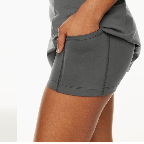 NWT Aritzia TnaLIFE Court Dress. Size 2XS, Coal Grey color. - Picture 4 of 5